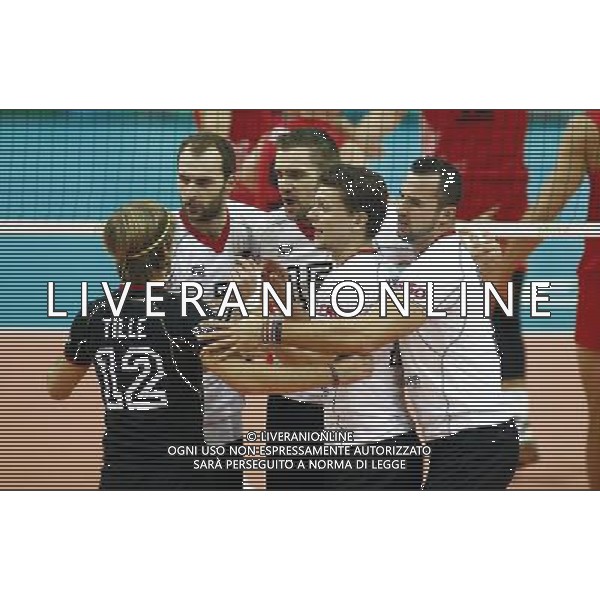 14.09.2014 - Katowice , Mistrzostwa Swiata . POLAND, FIVB Volleyball Men\'s World Championship 2014 . Niemcy (bialo-czarne - Kanada (czerwone) n/z. radosc siatkarzy Niemiec . Fot. Tomasz Wantula / EDYTOR.net / NEWSPIX.PL --- Newspix.pl /Agenzia Aldo Liverani sas - ITALY ONLY - Germania - Canada Campionati Mondiali Volley maschile FIVB pallavolo Polonia 2014 *** Local Caption *** www.newspix.pl mail us: info@newspix.pl call us: 0048 022 23 22 222 --- Polish Picture Agency by Ringier Axel Springer Poland