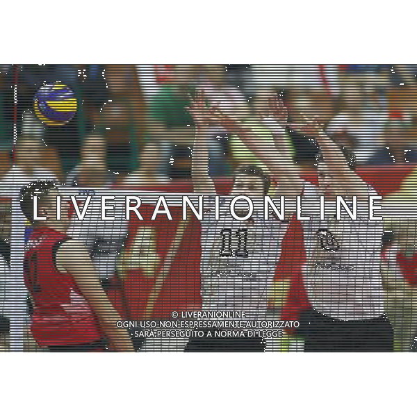 14.09.2014 - Katowice , Mistrzostwa Swiata . POLAND, FIVB Volleyball Men\'s World Championship 2014 . Niemcy (bialo-czarne - Kanada (czerwone) n/z. Gavin Schmidt (L), Lukas Kampa (S), Marcus Bohme (P). Fot. Tomasz Wantula / EDYTOR.net / NEWSPIX.PL --- Newspix.pl /Agenzia Aldo Liverani sas - ITALY ONLY - Germania - Canada Campionati Mondiali Volley maschile FIVB pallavolo Polonia 2014 *** Local Caption *** www.newspix.pl mail us: info@newspix.pl call us: 0048 022 23 22 222 --- Polish Picture Agency by Ringier Axel Springer Poland