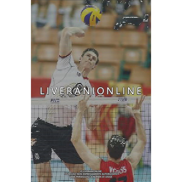 14.09.2014 - Katowice , Mistrzostwa Swiata . POLAND, FIVB Volleyball Men\'s World Championship 2014 . Niemcy (bialo-czarne - Kanada (czerwone) n/z. Marcus Bohme . Fot. Tomasz Wantula / EDYTOR.net / NEWSPIX.PL --- Newspix.pl /Agenzia Aldo Liverani sas - ITALY ONLY - Germania - Canada Campionati Mondiali Volley maschile FIVB pallavolo Polonia 2014 *** Local Caption *** www.newspix.pl mail us: info@newspix.pl call us: 0048 022 23 22 222 --- Polish Picture Agency by Ringier Axel Springer Poland