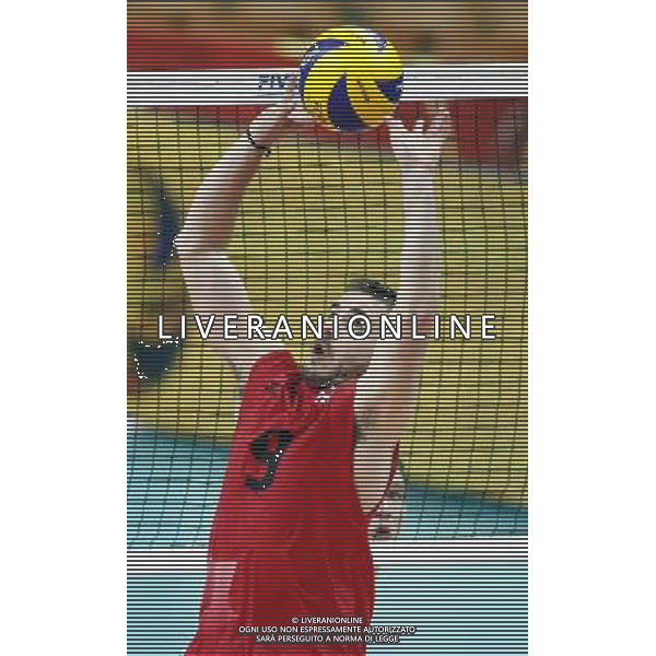 14.09.2014 - Katowice , Mistrzostwa Swiata . POLAND, FIVB Volleyball Men\'s World Championship 2014 . Niemcy (bialo-czarne - Kanada (czerwone) n/z. Dustin Schneider . Fot. Tomasz Wantula / EDYTOR.net / NEWSPIX.PL --- Newspix.pl /Agenzia Aldo Liverani sas - ITALY ONLY - Germania - Canada Campionati Mondiali Volley maschile FIVB pallavolo Polonia 2014 *** Local Caption *** www.newspix.pl mail us: info@newspix.pl call us: 0048 022 23 22 222 --- Polish Picture Agency by Ringier Axel Springer Poland