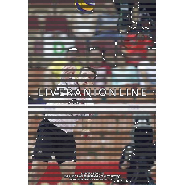 14.09.2014 - Katowice , Mistrzostwa Swiata . POLAND, FIVB Volleyball Men\'s World Championship 2014 . Niemcy (bialo-czarne - Kanada (czerwone) n/z. Denys Kaliberda . Fot. Tomasz Wantula / EDYTOR.net / NEWSPIX.PL --- Newspix.pl /Agenzia Aldo Liverani sas - ITALY ONLY - Germania - Canada Campionati Mondiali Volley maschile FIVB pallavolo Polonia 2014 *** Local Caption *** www.newspix.pl mail us: info@newspix.pl call us: 0048 022 23 22 222 --- Polish Picture Agency by Ringier Axel Springer Poland