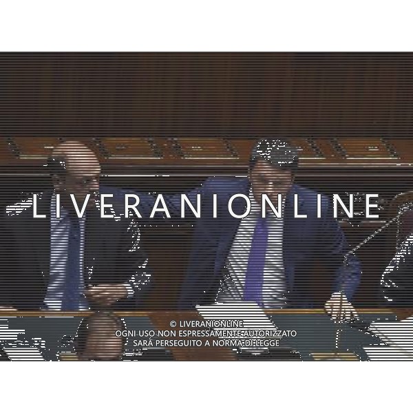 Camera, Matteo Renzi spiega il programma dei \'mille giorni\' del suo governo a Montecitorio Roma 16 settembre 2014 nella foto Matteo Renzi con Angelino Alfano ©Corradetti/Agenzia Aldo Liverani sas