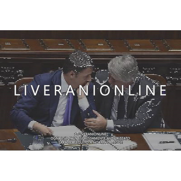 Camera, Matteo Renzi spiega il programma dei \'mille giorni\' del suo governo a Montecitorio Roma 16 settembre 2014 nella foto Matteo Renzi con Poletti Giuliano ©Corradetti/Agenzia Aldo Liverani sas