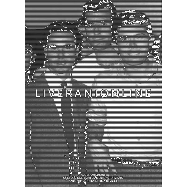 Giacomo Agostini con Carlo Ubbiali e Bergamaschi foto archivio Giovanni Liverani/AG.Aldo liverani