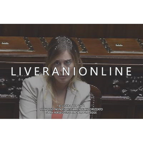 Camera, Matteo Renzi spiega il programma dei \'mille giorni\' del suo governo a Montecitorio Roma 16 settembre 2014 nella foto MariaElena Boschi ©Corradetti/Agenzia Aldo Liverani sas
