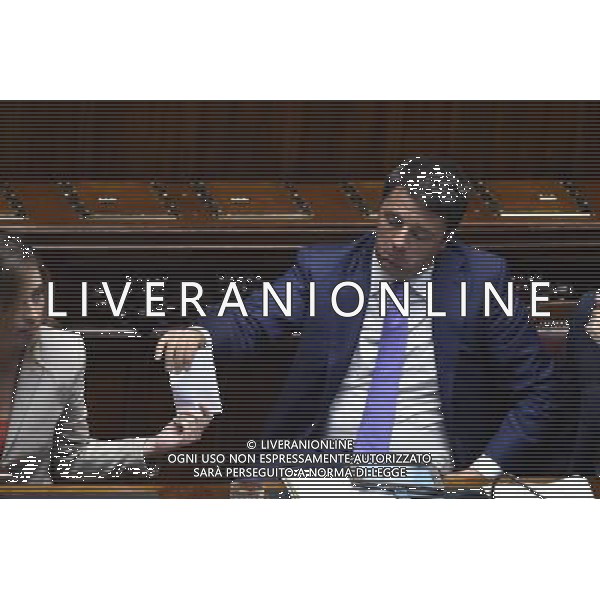 Camera, Matteo Renzi spiega il programma dei \'mille giorni\' del suo governo a Montecitorio Roma 16 settembre 2014 nella foto con MariaElena Boschi ©Corradetti/Agenzia Aldo Liverani sas