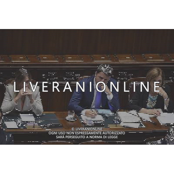 Camera, Matteo Renzi spiega il programma dei \'mille giorni\' del suo governo a Montecitorio Roma 16 settembre 2014 nella foto con MariaElena Boschi ©Corradetti/Agenzia Aldo Liverani sas