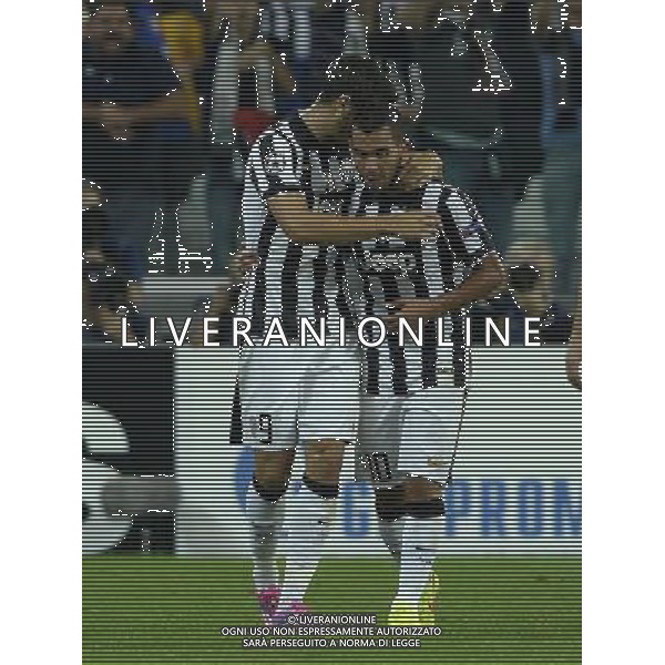 UEFA Champions League 2014/2015 Gruppo A Torino - 16.09.2014 Juventus-Malmo Nella Foto:tevez esulta secondo gol con morata /Ph.Vitez-Ag. Aldo Liverani