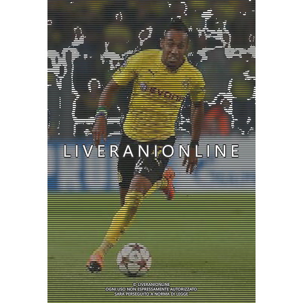 firo Fu§ball,Fussball, 16.09.2014 Champions League, CHL, Gruppenphase 2014/2015 BVB Borussia Dortmund - FC Arsenal London (2:0) BVB, Pierre-Emerick Aubameyang, Einzelaktion, ganze Figur $worldrightsEs gelten unsere AGB, einsehbar auf www.firosportphoto.de copyright by firo sportphoto: Coesfelder Str. 207 D- 48249 DŸlmen www.firosportphoto.de mail@firosportphoto.de (V o l k s b a n k B o c h u m - W i t t e n ) BLZ.: 430 601 29 Kt. Nr.: 341 117 100 Tel: +49-2594 - 9916004 Fax: +49-2594 - 9916005 AG ALDO LIVERANI SAS ONLY ITALY