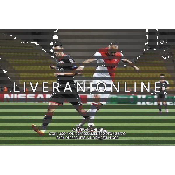 Dimitar Berbatov / Emir Spahic - 16.09.2014 - Monaco / Bayer Leverkusen - Champions League Photo : Neal Simpson / Icon Sport AG ALDO LIVERANI SAS ONLY ITALY