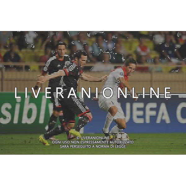 Joao Moutinho / Gonzalo Castro - 16.09.2014 - Monaco / Bayer Leverkusen - Champions League Photo : Neal Simpson / Icon Sport AG ALDO LIVERANI SAS ONLY ITALY