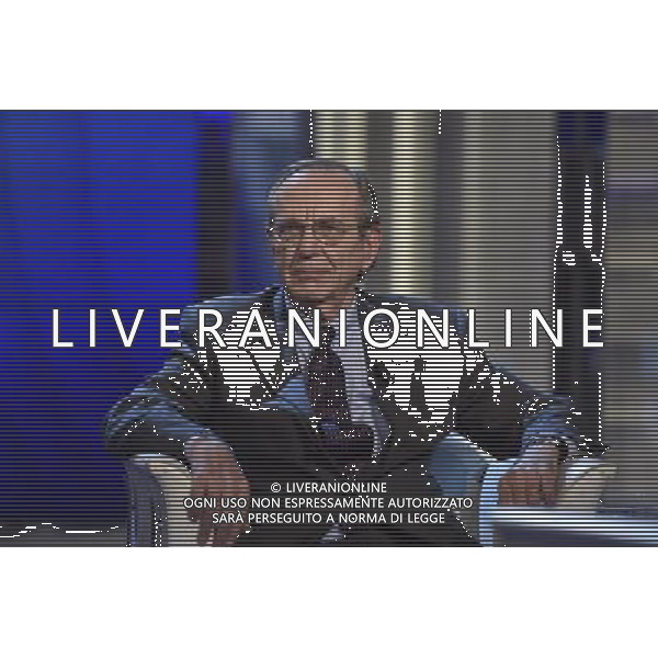 Il Ministro PierCarlo Padoan ospite della trasmissione televisiva \'Porta a Porta\' Rai1 - Roma 16 settembre 2014 ©Corradetti/Agenzia Aldo Liverani sas