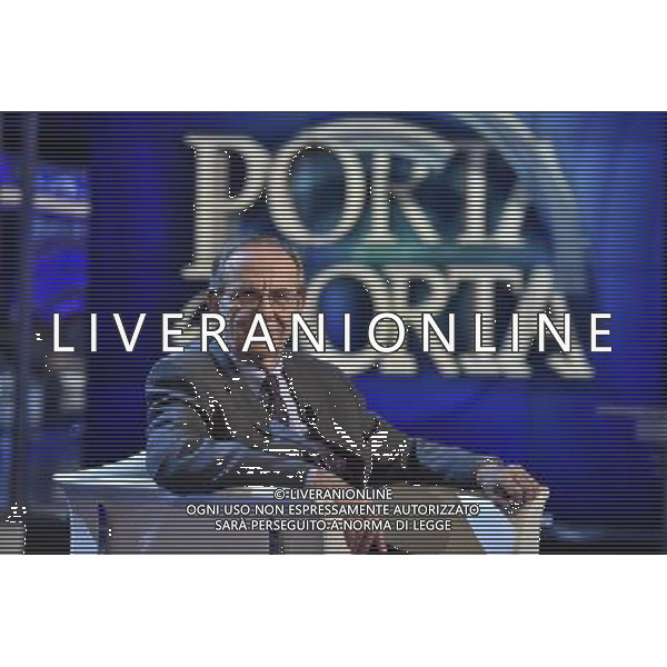 Il Ministro PierCarlo Padoan ospite della trasmissione televisiva \'Porta a Porta\' Rai1 - Roma 16 settembre 2014 ©Corradetti/Agenzia Aldo Liverani sas