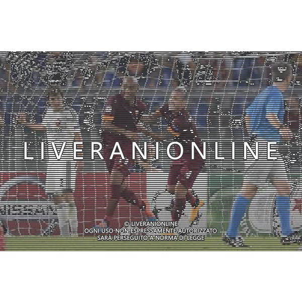 Roma - 17/09/2014 - Stadio Olimpico - Uefa Champions League 2014/2015 - AS Roma vs CSKA Mosca - nella foto: Esultanza Maicone Nainggolan / Ph Fabrizio Corradetti - Ag. Aldo Liverani sas