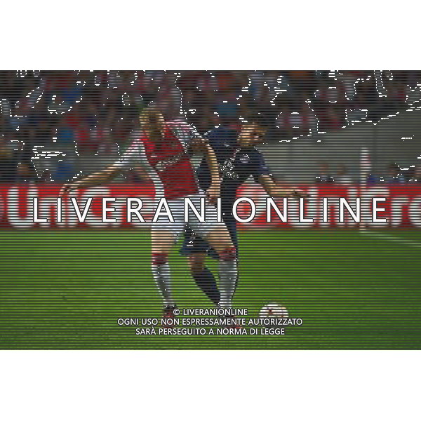 Kolbeinn Sigborsson / Thiago Motta - 17.09.2014 - Ajax Amsterdam / Paris Saint Germain - Champions League Photo : Dave Winter / Icon Sport /Agenzia Aldo Liverani sas - ITALY ONLY - EDITORIAL USE ONLY