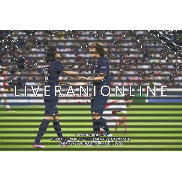 Joie Edinson CAVANI / David LUIZ - 17.09.2014 - Ajax Amsterdam / Paris Saint Germain - Champions League Photo : Dave Winter / Icon Sport /Agenzia Aldo Liverani sas - ITALY ONLY - EDITORIAL USE ONLY
