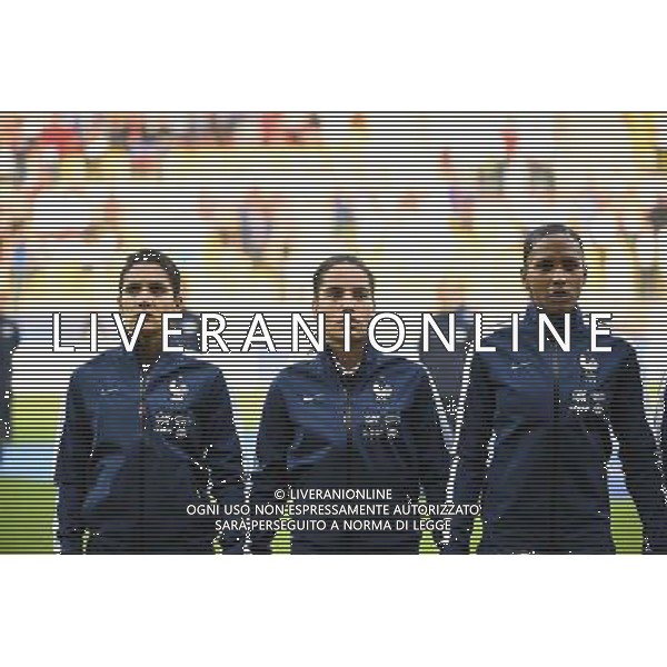 Louisa NECIB / Amel MAJRI / Marie Laure DELIE - 17.09.2014 - France / Finlande - Eliminatoires Coupe du Monde 2015 Photo : Fred Porcu / Icon Sport /Agenzia Aldo Liverani sas - ITALY ONLY - Francia Vs Finlandia partita calcio nazionale femminile qualificazioni mondiali 2015