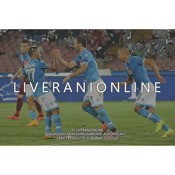 NAPOLI - SPARTA PRAGA UEFA EUROPA LEAGUE 18 SETTEMBRE 2014 NELLA FOTO: ESULTANZA DOPO IL GOL SU RIGORE DI HIGUAIN ©MOSCA/Agenzia Aldo Liverani sas