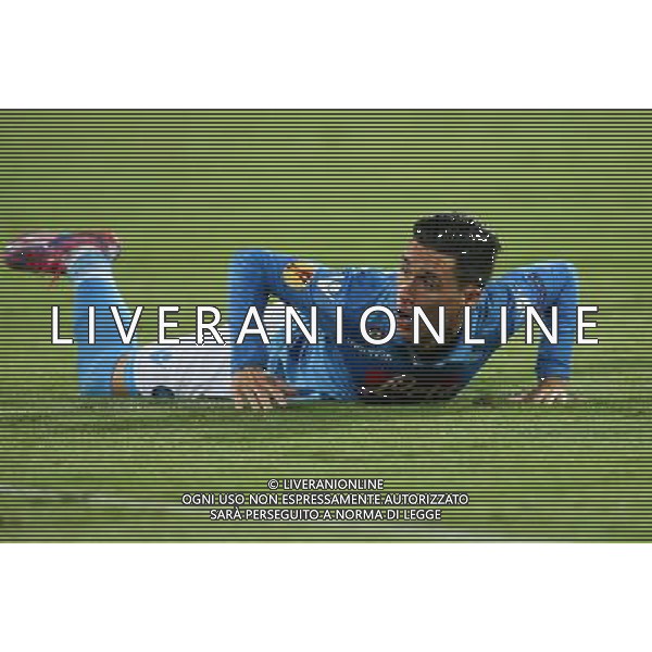NAPOLI - SPARTA PRAGA UEFA EUROPA LEAGUE 18 SETTEMBRE 2014 NELLA FOTO: CALLEJON A TERRA ©MOSCA/Agenzia Aldo Liverani sas