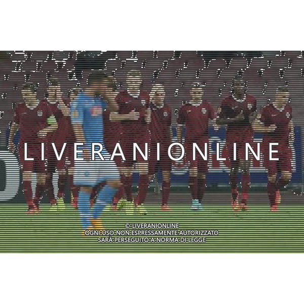 NAPOLI - SPARTA PRAGA UEFA EUROPA LEAGUE 18 SETTEMBRE 2014 NELLA FOTO: ESULTANZA DOPO IL GOL DI HUSBAUER ©MOSCA/Agenzia Aldo Liverani sas