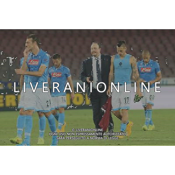 NAPOLI - SPARTA PRAGA UEFA EUROPA LEAGUE 18 SETTEMBRE 2014 NELLA FOTO: RAFAEL BENITEZ E MAREK HAMSIK A FINE GARA ©MOSCA/Agenzia Aldo Liverani sas