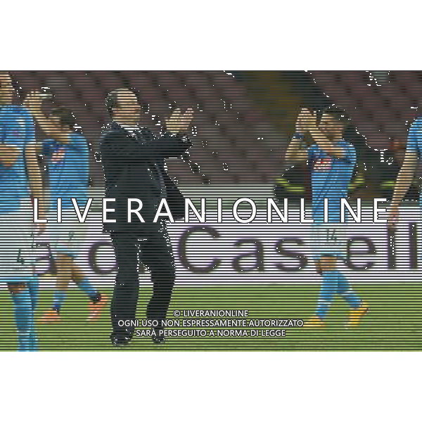 NAPOLI - SPARTA PRAGA UEFA EUROPA LEAGUE 18 SETTEMBRE 2014 NELLA FOTO: ESULTANZA DI BENITEZ E MERTENS A FINE GARA ©MOSCA/Agenzia Aldo Liverani sas