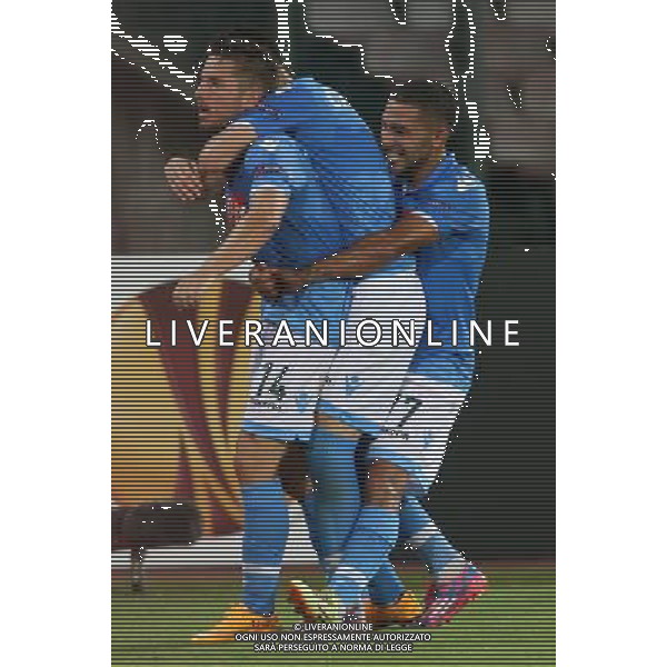 NAPOLI - SPARTA PRAGA UEFA EUROPA LEAGUE 18 SETTEMBRE 2014 NELLA FOTO: ESULTANZA DOPO SECONDO GOL MERTENS ©MOSCA/Agenzia Aldo Liverani sas