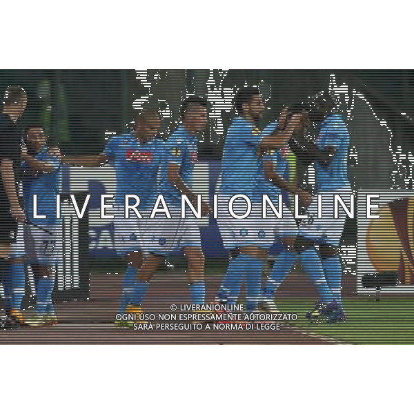 NAPOLI - SPARTA PRAGA UEFA EUROPA LEAGUE 18 SETTEMBRE 2014 NELLA FOTO: ESULTANZA MERTENS A FINE GARA ©MOSCA/Agenzia Aldo Liverani sas