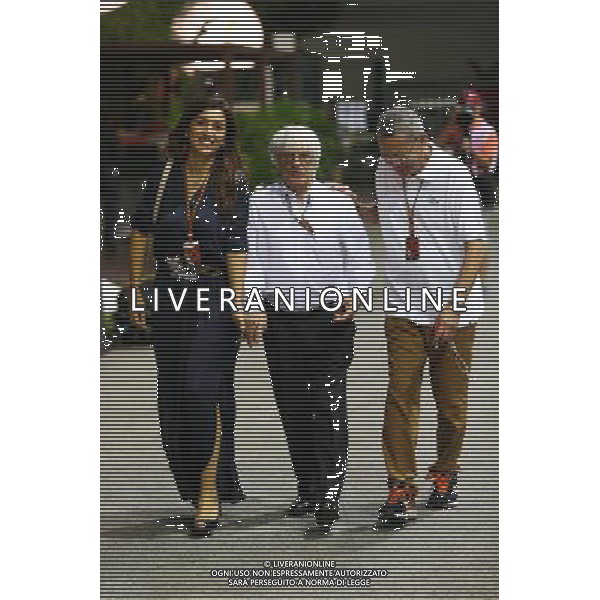 Bernie Ecclestone (GBR) with his wife Fabiana Flosi (BRA) and Colin Syn (SIN) Singapore GP Promoter. 19.09.2014. Formula 1 World Championship, Rd 14, Singapore Grand Prix, Singapore, Singapore, Practice Day. - www.xpbimages.com, EMail: requests@xpbimages.com - copy of publication required for printed pictures. Every used picture is fee-liable. © Copyright: Batchelor / XPB Images /Agenzia Aldo Liverani sas - ITALY ONLY - EDITORIAL USE ONLY - Gp F1 Singapore - Prove Libere