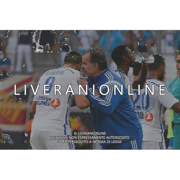 Joie Andre Pierre GIGNAC / Marcelo BIELSA - 20.09.2014 - Marseille / Rennes - 6eme journee de Ligue 1 - Photo : Gaston Petrelli / Icon Sport /Agenzia Aldo Liverani sas - ITALY ONLY - EDITORIAL USE ONLY - RUGBY