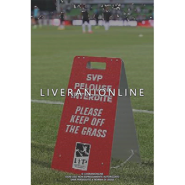 Signaletique LFP \'pelouse interdite\' - 20.09.2014 - Metz / Bastia - 6eme journee de Ligue 1 - Photo : Fred Marvaux / Icon Sport AG ALDO LIVERANI SAS ONLY ITALY