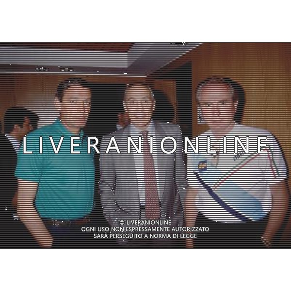 CALCIO NAZIONALE ITALIANA NELLA FOTO ENZO BEARZOT VICINI AZEGLIO E RIVA GIGI AGENZIA GIOVANNI LIVERANI-ALDO LIVERANI