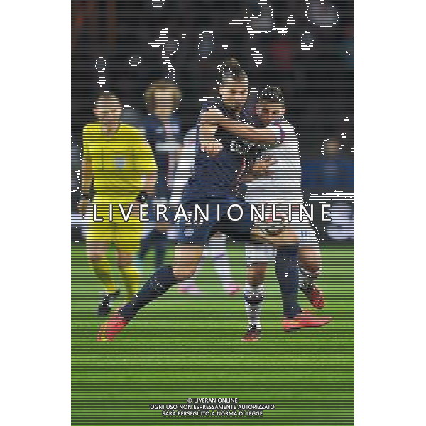 Zlatan IBRAHIMOVIC / Jordan FERRI - 21.09.2014 - Paris Saint Germain / Lyon - 6eme journee de Ligue 1 - Photo : Aurelien Meunier / Icon Sport AG ALDO LIVERANI SAS ONLY ITALY