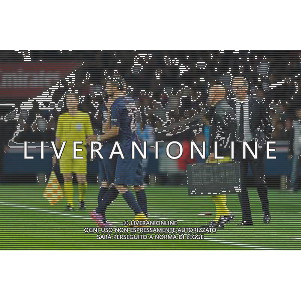 Edinson CAVANI / Javier PASTORE / Laurent BLANC - 21.09.2014 - Paris Saint Germain / Lyon - 6eme journee de Ligue 1 - Photo : Aurelien Meunier / Icon Sport AG ALDO LIVERANI SAS ONLY ITALY