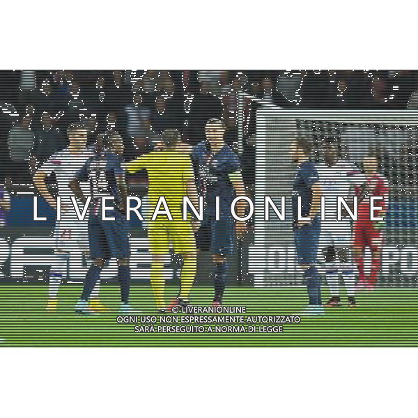Ruddy BUQUET / Zlatan IBRAHIMOVIC - 21.09.2014 - Paris Saint Germain / Lyon - 6eme journee de Ligue 1 - Photo : Aurelien Meunier / Icon Sport AG ALDO LIVERANI SAS ONLY ITALY
