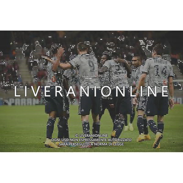 Joie Andre Mario LEMINA / Pierre GIGNAC / Brice DJADJEDJE / Benjamin MENDY / Florian THAUVIN - 23.09.2014 - Reims / Marseille - 7eme journee Ligue 1 Photo : Fred Porcu / Icon Sport /Agenzia Aldo Liverani sas - ITALY ONLY - EDITORIAL USE ONLY