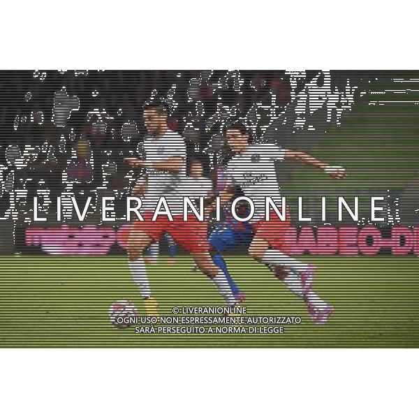 Javier PASTORE / Edinson CAVANI - 24.09.2014 - Caen / PSG - 7eme journee de Ligue 1 Photo : Fred Porcu / Icon Sport AG ALDO LIVERANI SAS ONLY ITALY