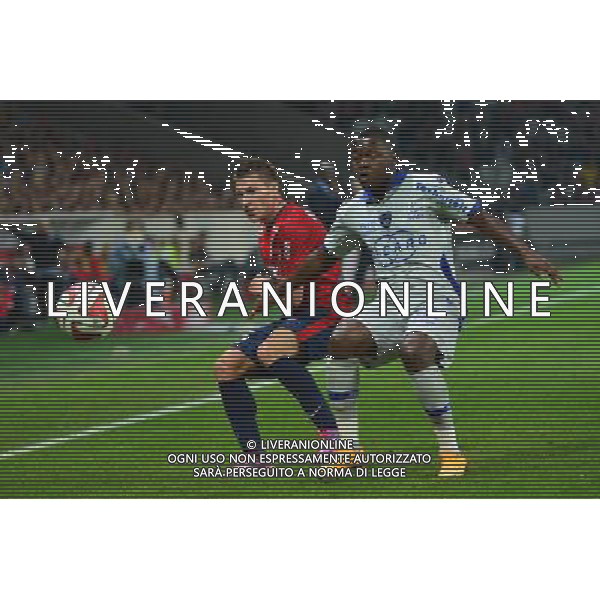 Jonathan DELAPLACE / Hervin ONGENDA - 27.09.2014 - Lille / Bastia - 8eme journee de Ligue 1 Photo : Dave Winter / Icon Sport AG ALDO LIVERANI SAS ONLY ITALY