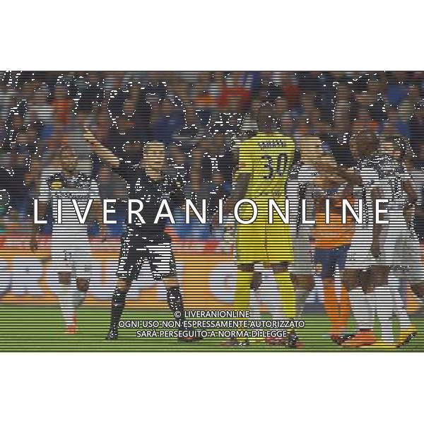 Philippe KALT / expulsion Mamadou SAMASSA - 27.09.2014 - Montpellier / Guingamp - 8eme journee de Ligue 1 Photo : Nicolas Guyonnet / Icon Sport AG ALDO LIVERANI SAS ONLY ITALY *** Local Caption ***