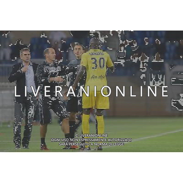 Philippe KALT / expulsion Mamadou SAMASSA - 27.09.2014 - Montpellier / Guingamp - 8eme journee de Ligue 1 Photo : Nicolas Guyonnet / Icon Sport AG ALDO LIVERANI SAS ONLY ITALY *** Local Caption ***