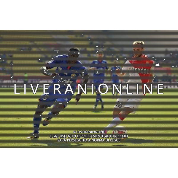 Valere GERMAIN / Roman Genevois - 27.09.2014 - Monaco / Nice - 8eme journee de Ligue 1 Photo : Neal Simpson / Icon Sport AG ALDO LIVERANI SAS ONLY ITALY