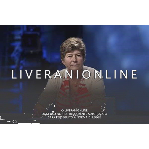 Susanna Camusso ospite della trasmissione televisiva in 1/2h a Roma 28 settembre 2014 ©Corradetti/Agenzia Aldo Liverani sas