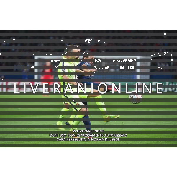 LUCAS / Andres INIESTA - 30.09.2014 - Paris Saint Germain / Barcelone - Champions League Photo : Dave Winter / Icon Sport AG ALDO LIVERANI SAS ONLY ITALY