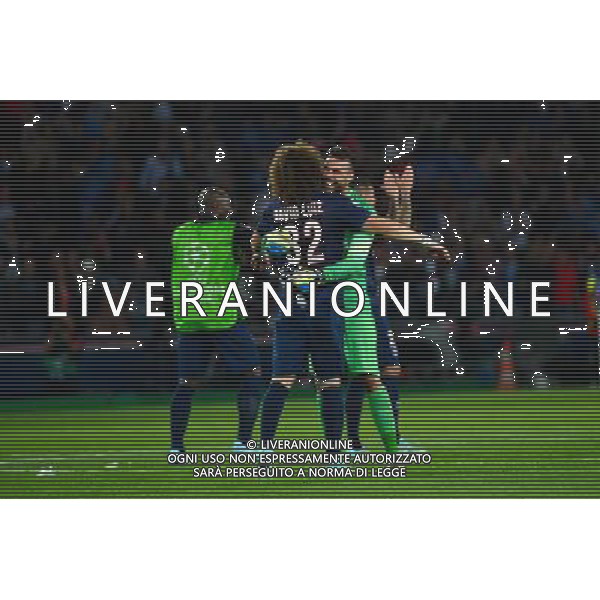 Joie David LUIZ / Salvatore SIRIGU - 30.09.2014 - Paris Saint Germain / Barcelone - Champions League Photo : Dave Winter / Icon Sport AG ALDO LIVERANI SAS ONLY ITALY