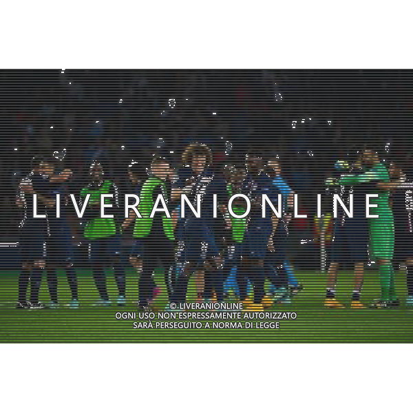 Joie PSG / Blaise MATUIDI / David LUIZ / Jean Christophe BAHEBECK - 30.09.2014 - Paris Saint Germain / Barcelone - Champions League Photo : Dave Winter / Icon Sport AG ALDO LIVERANI SAS ONLY ITALY