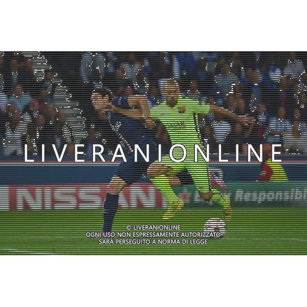 Edinson CAVANI / Javier MASCHERANO - 30.09.2014 - Paris Saint Germain / Barcelone - Champions League Photo : Dave Winter / Icon Sport AG ALDO LIVERANI SAS ONLY ITALY