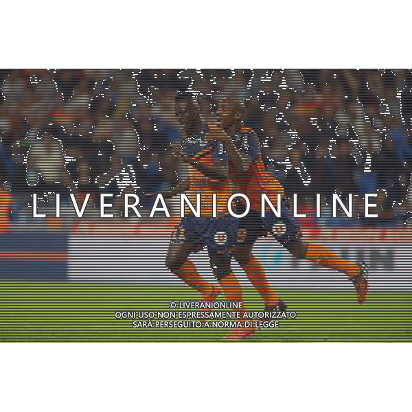 joie Victor Hugo MONTANO / Souleymane CAMARA - 27.09.2014 - Montpellier / Guingamp - 8eme journee de Ligue 1 Photo : Nicolas Guyonnet / Icon Sport /Agenzia Aldo Liverani sas - ITALY ONLY - EDITORIAL USE ONLY
