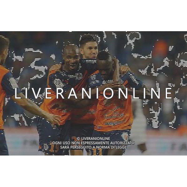 joie Victor Hugo MONTANO / Souleymane CAMARA - 27.09.2014 - Montpellier / Guingamp - 8eme journee de Ligue 1 Photo : Nicolas Guyonnet / Icon Sport /Agenzia Aldo Liverani sas - ITALY ONLY - EDITORIAL USE ONLY