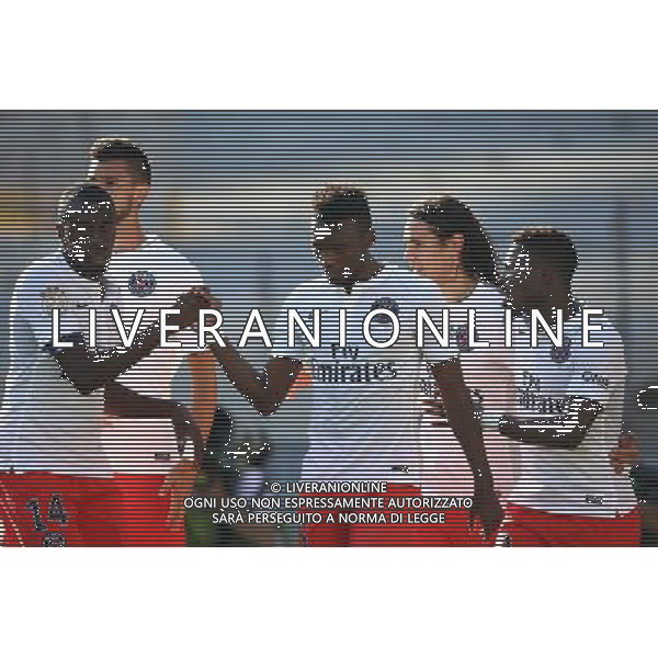 joie de Blaise MATUIDI / Jean Christophe BAHEBECK- 27.09.2014 - Toulouse / PSG - 8eme journee de Ligue 1 Photo : Manuel Blondeau / Icon Sport /Agenzia Aldo Liverani sas - ITALY ONLY - EDITORIAL USE ONLY