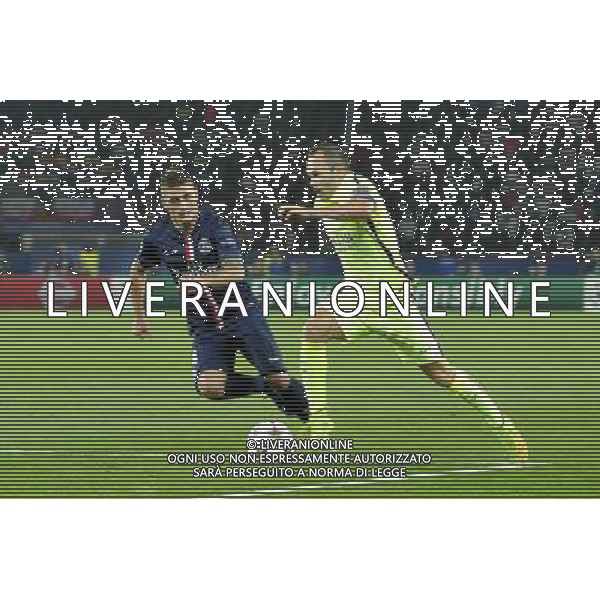 Andres INIESTA / Marco VERRATTI - 30.09.2014 - Paris Saint Germain / Barcelone - Champions League Photo : Aurelien Meunier / Icon Sport /Agenzia Aldo Liverani sas - ITALY ONLY - EDITORIAL USE ONLY - PSG - BARCELLONA